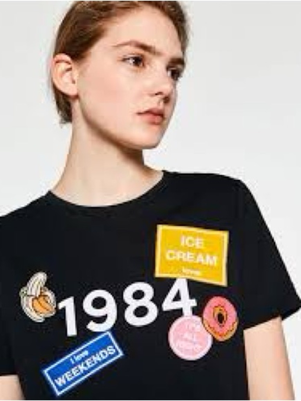 Zara Trafuluc 1984 Ice Cream Lover Patch SS Tshirt Size S